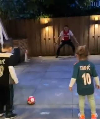 Marija Tadic son Dusan Tadic spending quality time with his kids.